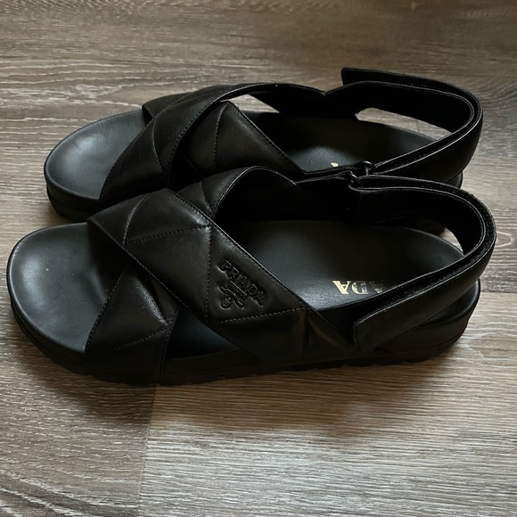 Prada Quilted Lug Sole Sandals - Picture 4 of 5
